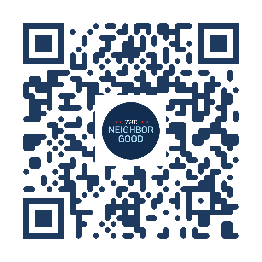 QR code with NeighborGood logo — scan to open @the.neighborgood on Instagram